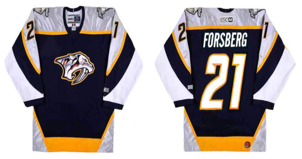 2019 Men Nashville Predators 21 Forsberg black CCM NHL jerseys